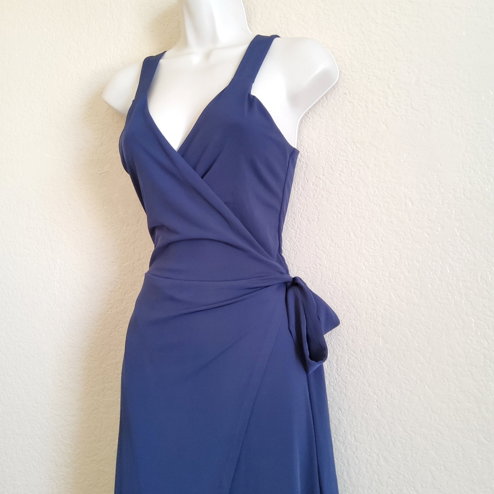 41 Hawthorn Navy Blue Faux Wrap Dress Size M NWT - Picture 3 of 11